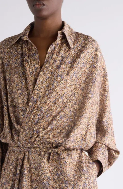 Isabel Marant Harmony Floral Long Sleeve Minidress In Brown