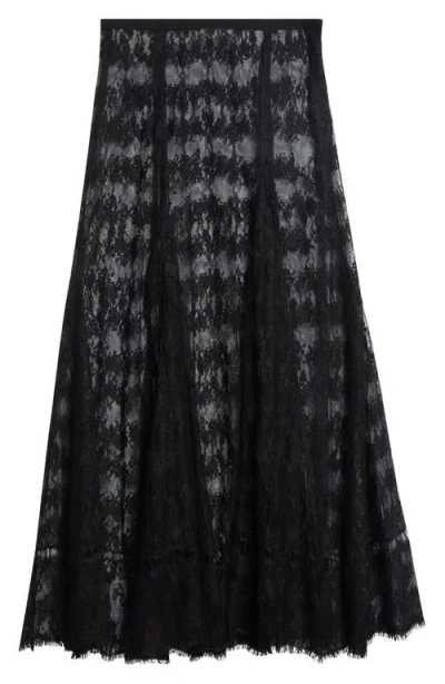 Collina Strada Pamela Sheer Lace Midi Skirt In Black