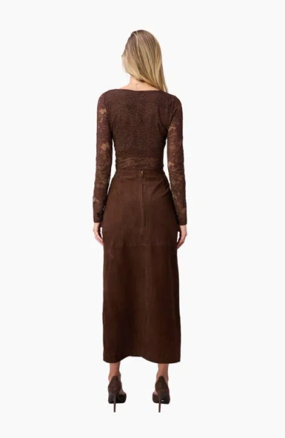 Cami Nyc Nami Lace Bodysuit In Brown