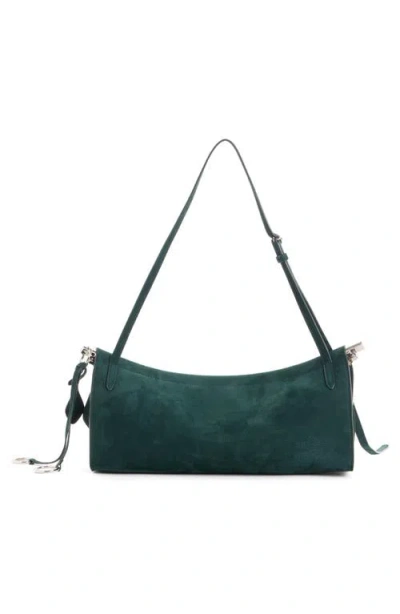 Alaïa Medium Le Click East/west Nubuck Shoulder Bag In Green