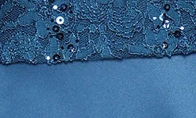 Alex Evenings Sequin Lace & Satin Gown With Jacket In Blue