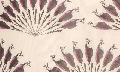 The Lulo Project Nellas Paisley Long Sleeve Mesh Maxi Dress In White