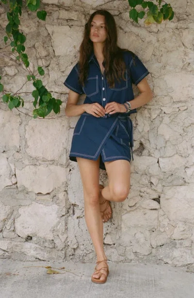 Vitamin A ® Ashley Cover-up Wrap Skirt In Blue