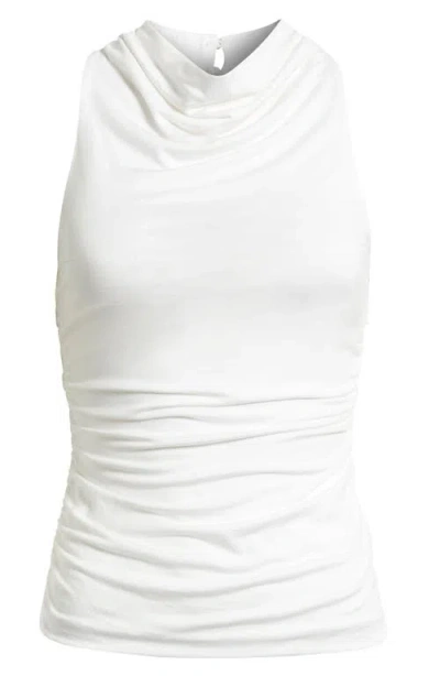 French Connection Gibson Ruched Cowl Neck Top In White