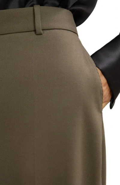 Reiss Solene Wool Blend Wide Leg Pants In Green