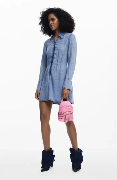 Desigual Mini Nylon Backpack In Pink