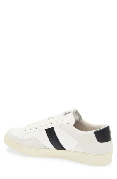 Tom Ford Panelled Suede And Grained Leather Sneakers In White