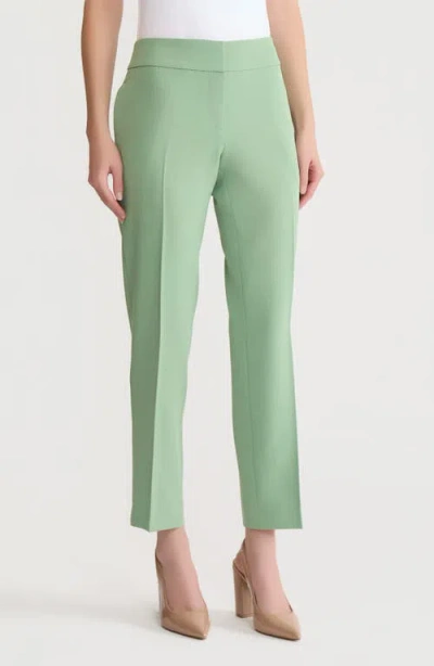 Kasper Flat Front Slim Pants In Green