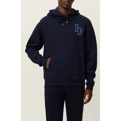 Les Deux Brady Logo Patch Hoodie In Blue