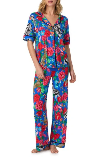 Room Service Pjs Contrast Piping Pajamas In Multi