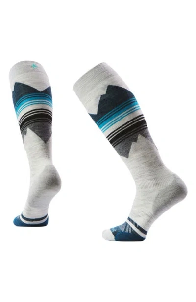 Smartwool Ski Pattern Targeted Cushion Wool Blend Over The Calf Socks In Neutral