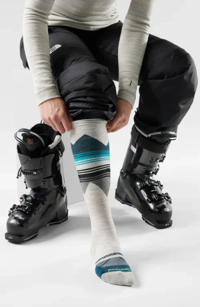 Smartwool Ski Pattern Targeted Cushion Wool Blend Over The Calf Socks In Neutral