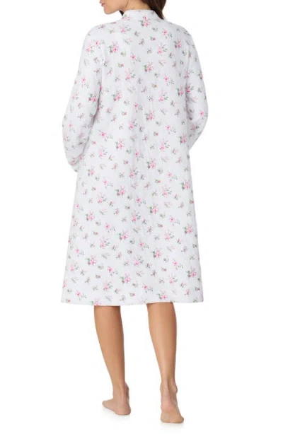 Eileen West Waltz Floral Zip-up Quilted Cotton Robe In Multi