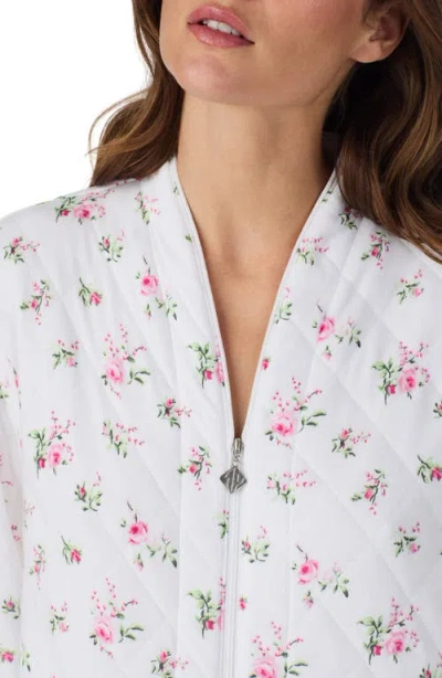 Eileen West Waltz Floral Zip-up Quilted Cotton Robe In Multi