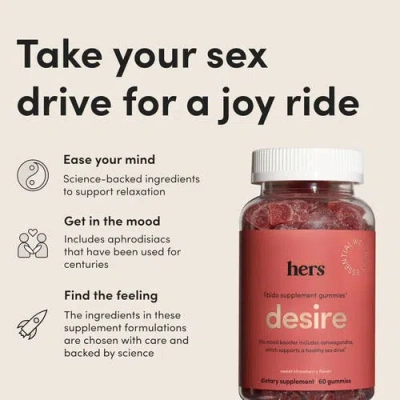 Hims & Hers Desire Libido Supplement Gummies  Mood-boosting, Energy-enhancing, Daily Wellness Formul In Red