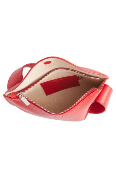 Alexander Mcqueen Mcqueen T-bar Sling Asymmetric Leather Crossbody Bag In Red