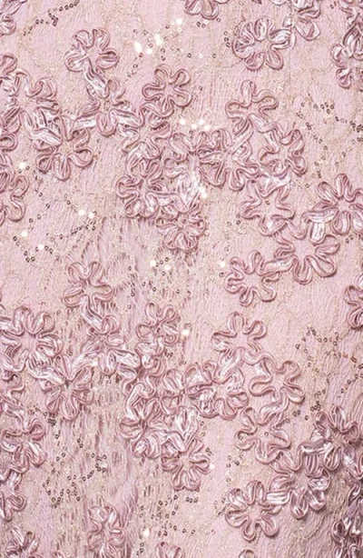 Xscape Evenings Soutache Lace Off The Shoulder Gown In Purple