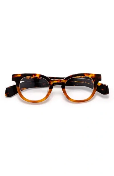 Eyebobs Total Wit 45mm Round Blue Light Blocking Glasses In Brown
