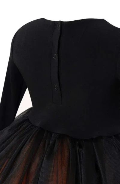 Mini Celebrities Witch Long Sleeve Fluffy Tutu Dress In Black