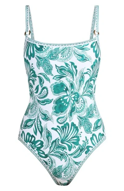 La Blanca Botanical Brocade One-piece Swimsuit In Green
