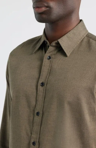 Rag & Bone Tomlin Dobby Stretch Button-up Shirt In Brown