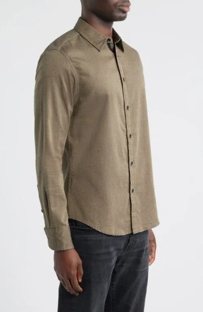 Rag & Bone Tomlin Dobby Stretch Button-up Shirt In Brown