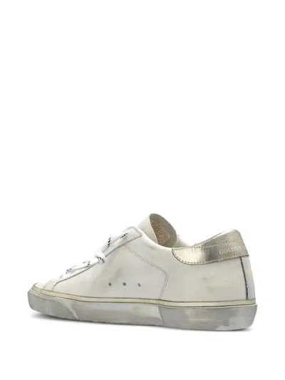 Golden Goose Super Star Leather Upper Laminated Star And Heel Glitter Edge In White