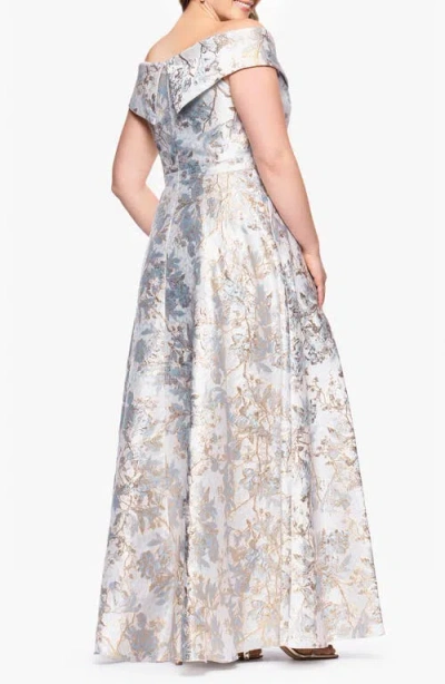 Xscape Evenings Off The Shoulder Brocade Gown In Multi
