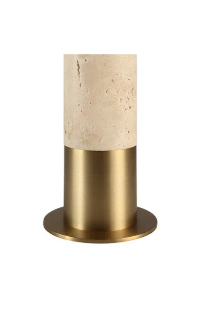 Renwil Amadora Travertine Table Lamp In Gold