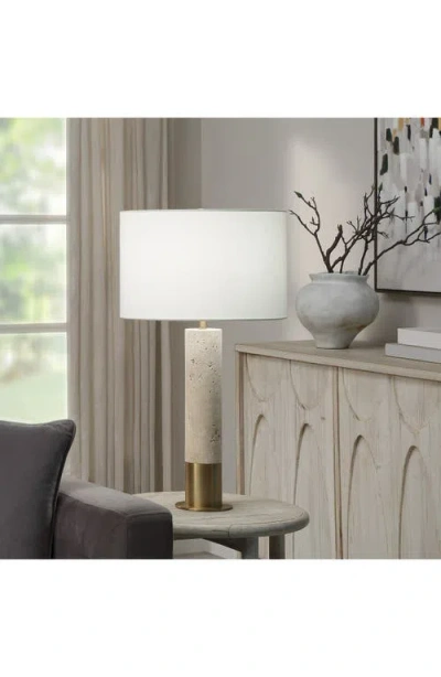 Renwil Amadora Travertine Table Lamp In Gold