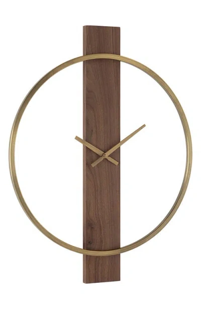 Renwil Avigail Brushed Iron Wall Clock In Brown