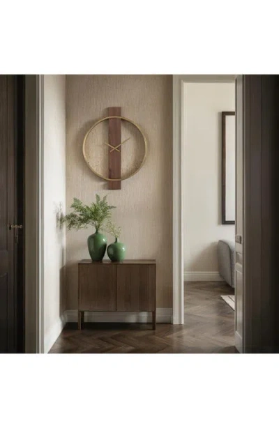 Renwil Avigail Brushed Iron Wall Clock In Brown