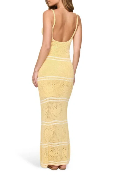 L*space Lspace Heart To Heart Cotton Knit Cover-up Maxi Dress In Yellow