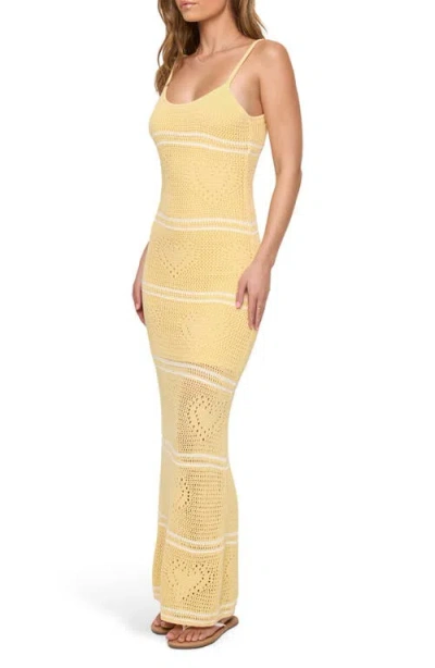 L*space Lspace Heart To Heart Cotton Knit Cover-up Maxi Dress In Yellow