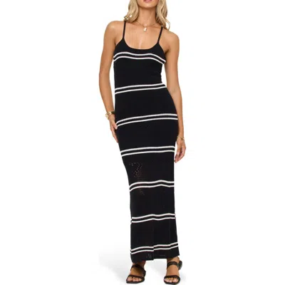 L*space Lspace Heart To Heart Cotton Knit Cover-up Maxi Dress In Black