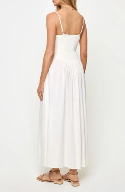 L*space Lspace Misha Smocked Bodice Cover-up Cotton Maxi Dress In White