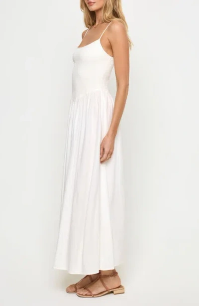 L*space Lspace Misha Smocked Bodice Cover-up Cotton Maxi Dress In White