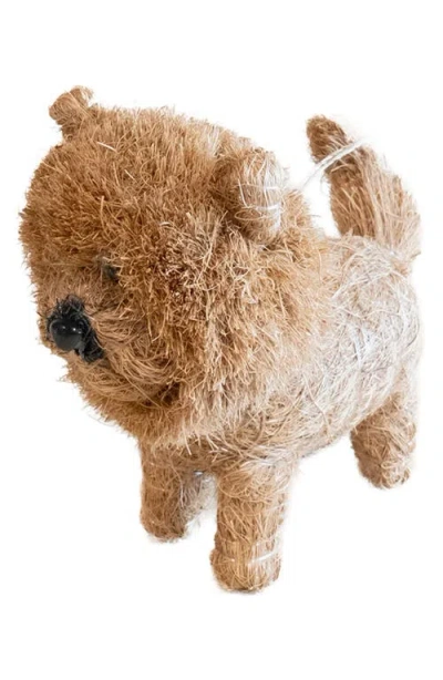 Likha Chow Chow Handwoven Ornament In Brown