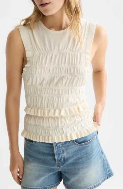 Scotch & Soda Smocked Tank Top In White