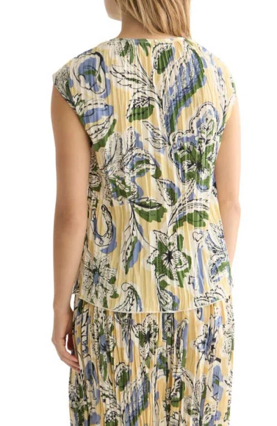 Scotch & Soda Micro Pleat Tie Front Top In Multi