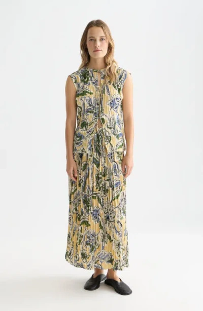 Scotch & Soda Micro Pleat Tie Front Top In Multi