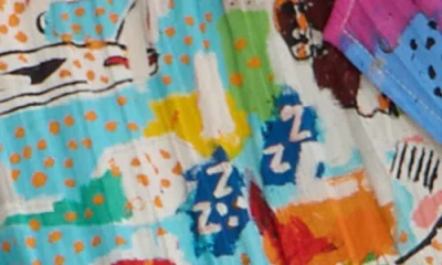 Scotch & Soda X Basquiat Print Wrap Shirt In Multi