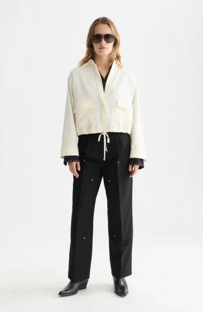 Scotch & Soda Drawstring Waist Utility Shirt In Neutral