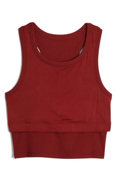 Tomboyx Rib Longline Sports Bra In Brown