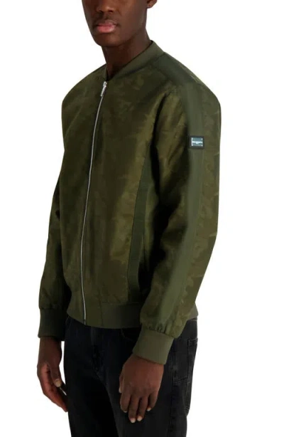 Karl Lagerfeld Camo Bomber Jacket In Green