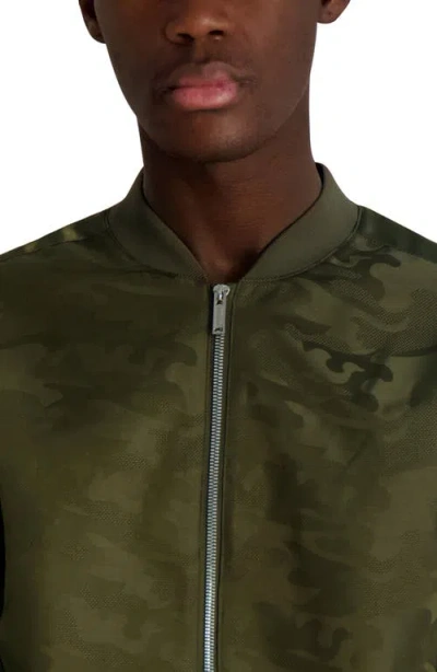 Karl Lagerfeld Camo Bomber Jacket In Green