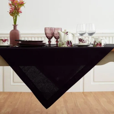 Solino Home Linen Table Throw In Black