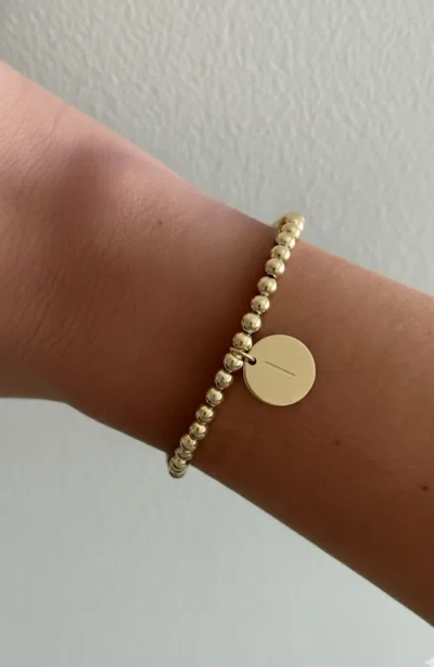 Cuffed By Nano Classic Initial Coin 14k Gold Filled Bead Bracelet In Gold