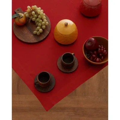 Solino Home Linen Table Throw In Red