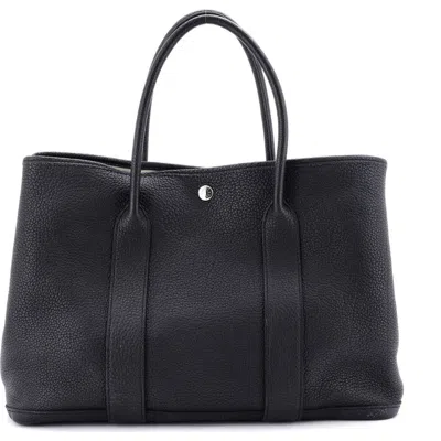Pre-owned Hermes  Hermes Garden Party Tote Leather 36 In Black